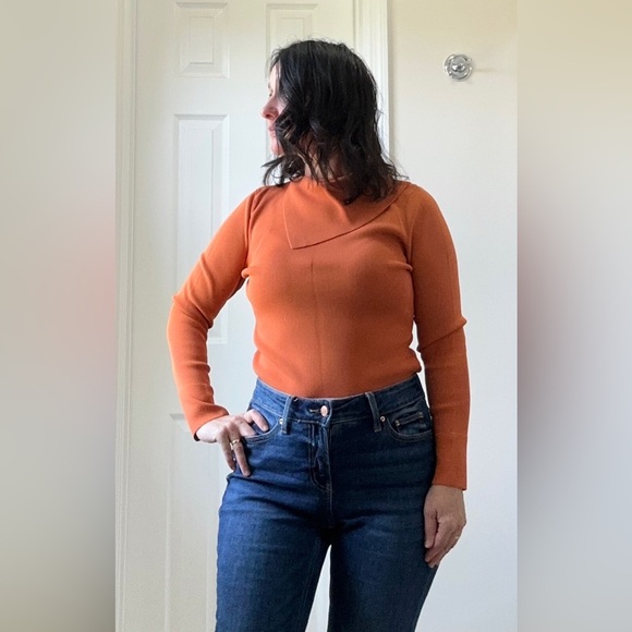 Cyrus Sweaters - Cyrus Burnt Orange Long Sleeve Knit Top